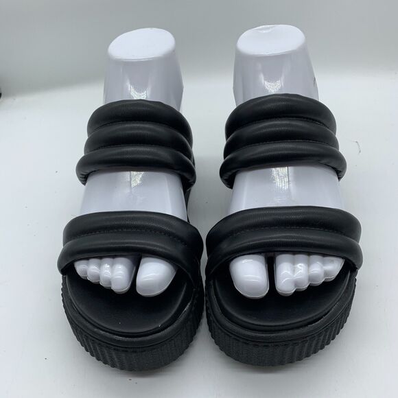 MIA Leni Platform Slide Sandal In Black Womens Size 6 Chunky - Picture 2 of 9